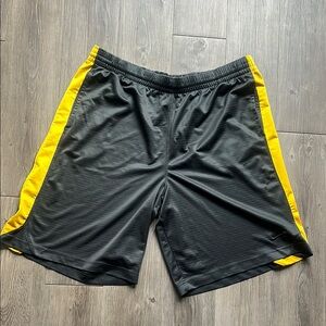 Nike Gray and Yellow Athletic Performance Shorts
